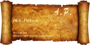 Abt Petra névjegykártya